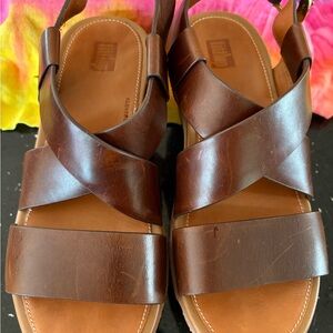 Fitflop Brown Leather Platform Sandals
